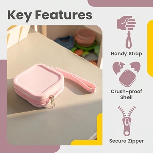 Custom Logo Fashion Cosmetic Silicone Mini Square Storage <b>Bag</b> Portable Waterproof Zipper Pouch for Earphones <b>Cables</b> - Product Image 5