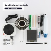 Kit de fabrication de bougies parfumées faites à la main avec plaque chauffante à induction, pot à cire, thermomètre - Kit de matériaux créatifs, cire de soja