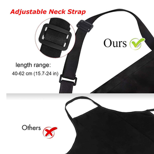 Tạp dề trơn in logo tùy chỉnh, có 2 túi, dây đeo cổ điều chỉnh, dây buộc dài, cỡ lớn, dành cho nấu ăn, nhà bếp, dành cho nam và nữ - Product Image 5