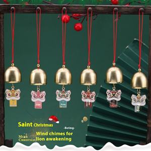 Carillons à vent personnalisés en gros sur le thème du Lion de Noël pour réveiller la prospérité et attirer la richesse, ornements de décoration intérieure - Product Image 5