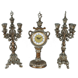 Bộ Đồng Hồ Cổ Trang Trí Bằng Nhựa Mạ Vàng ZF919BK - Product Image 2