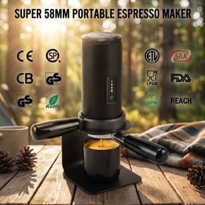 Machine à expresso portable chauffante automatique <span class=keywords><strong>Super</strong></span> 58 mm, cafetière électrique à piles certifiée LFGB FDA - Product Image 4