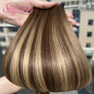 Trame hybride Genius Wefts de luxe, aspect noué à la main, découpable, pour cheveux fins, cheveux vierges slaves, trame invisible sans couture, 100g - Product Image 3