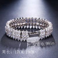 Bracelet Chaîne Scintillant à 3 Rangs, Style Minimaliste Iced Out, avec Cristaux CZ Colorés, Plaqué Argent, Bijou de Poignet Tendance