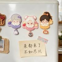 Aimant de réfrigérateur en PVC souple avec personnage de dessin animé Chibi mignon, autocollant de réfrigérateur personnalisé Kawaii Anime Girl, ornement pour la maison et la cuisine