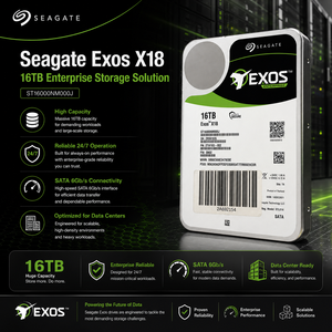 For Exos ST16000NM000J 16TB Enterprise HDD 3.5" 6Gb/s 7200RPM 256MB Helium CMR <b>Hard</b> <b>Drive</b> Server Genuine Original Seagate Exos X - Product Image 3