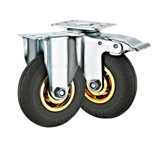 3''4''5'' Mittelschwere Industrierollen PP-Kern Graue Gummiräder Schwenkrollen für Handwagen Nutzwagen Leichte Maschinen - Product Image 6