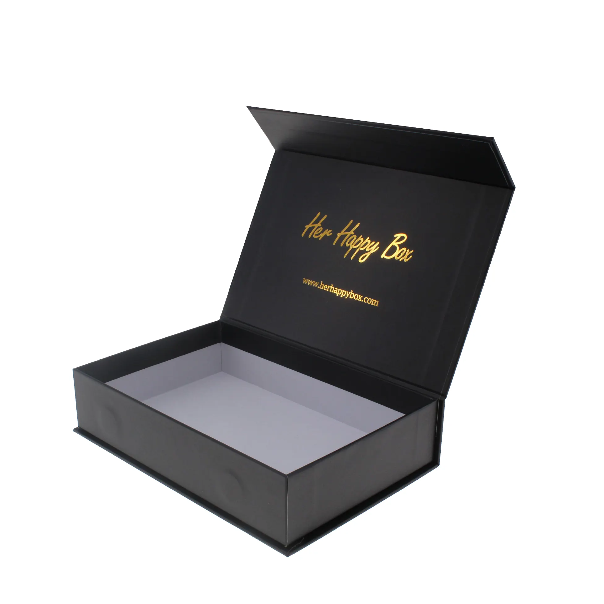 Empty Gift Boxes Wholesale Custom Printed Handmade Luxury Rigid Paper Cardboard Black Simple Empty Magnetic Closure Gift Box
