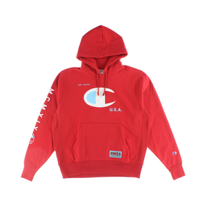 Sweat à capuche Champion Knit Po Hood Ls pour homme, couleur : rouge/blanc |   100% authentique - Product Image 1