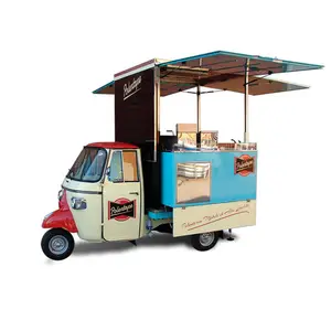 OEM Europe Sale Snacks Bar Juice Cart Electric Food Ape Tricycle Pizza Truck Tuk Tuk Car with Lifting