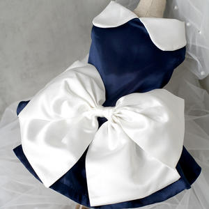 Vestido de noiva para cães, fantasia de vestido para animais de estimação, atacado pequeno azul marinho e branco, suprimentos para animais de estimação - Product Image 5