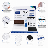 Support d'affichage de lunettes en acrylique moderne et personnalisé, soulagement de la sécheresse oculaire, détachable, à poser sur le comptoir, cadre magnétique, montage facile, support optique