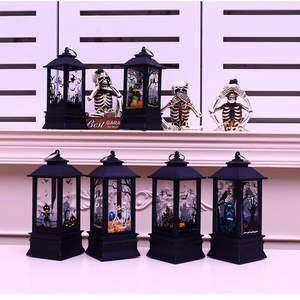 Lanterne vintage suspendue pour Halloween, lumières de fête, lumières LED de bougie, alimentées par piles, décorations pour la maison, fête - Product Image 4