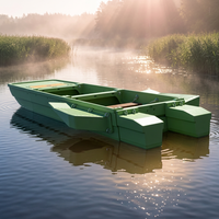 Bateau de pêche en plastique 3 places avec boîtes de flottaison en PE épaissies, renforcées, antidérapantes, écologiques et recyclables, idéal pour les lacs propres