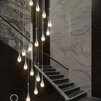 Plafonniers modernes LED en cristal conçus sur mesure lustre à haut plafond pour villas mariages escaliers lustres suspendus