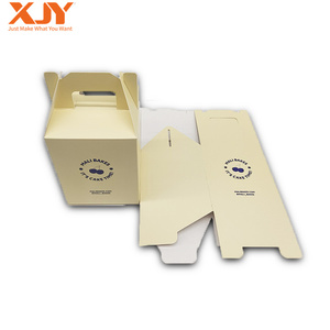 Wholesale custom transparent windows birthday cupcake packaging paper cake box with handle