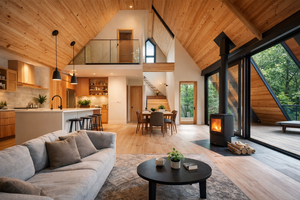 Maison préfabriquée modulaire multifonctionnelle en bois, <span class=keywords><strong>studio</strong></span>/jonction pour jardin, intérieur moderne |   Salon - Product Image 6