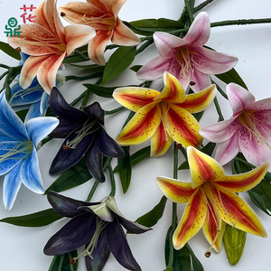 Fleurs artificielles en soie Lily, réalistes, décoration d'intérieur, mariage, style moderne, faites à la main - Product Image 2