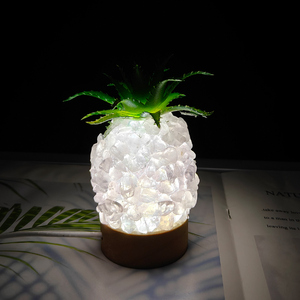 Tinh Thể Tự Nhiên Chữa Bệnh Đá Đèn Pha Lê Dứa Ánh Sáng Ban Đêm Pha Lê Chip Đèn Cho Quà Tặng - Product Image 5