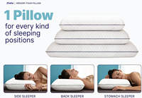 Oreillers de couchage pour lit de refroidissement de glace cervicale Cool Touch 2 Pk Oreiller en mousse à mémoire de forme en gel souple Rebond 35d avec sac de transport pour dormir