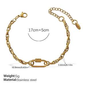 Construye tus propias pulseras de cadena con abalorios, cierre DIY, barra de abalorios icónicos, regalo de joyería, collar de cadena de eslabones hechos a mano de oro de 18 quilates para mujer - Product Image 4