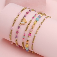 Bracelet papillon en acier inoxydable fait main avec perles tressées pour femmes et filles, bijoux d'amitié