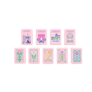 High Quality American Mahjong Set 160 Pink Handmade Acrylic Tiles Luxury Wooden Tiles for Home Casino Gambling <b>Entertainment</b> - Product Image 4