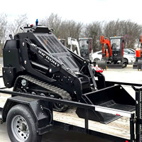 Pengiriman Gratis INFRONT 1ton 1000kg Mini Skid Steer Loader dengan Bucket Sempit 820 mm
