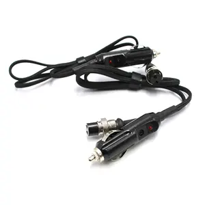 High quality cigarette lighter plug to GX16 aviation plug 5A 10A 15A 12V 24V Cigarette Lighter Adapter Charge Cable