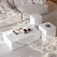 Combinaison créative de table basse et de meuble TV avec plaque de roche, personnalisation de table d'angle moderne de luxe italienne légère