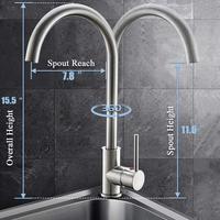 Robinet bon marché, lavabo monotrou, robinets de cuisine en acier inoxydable 304