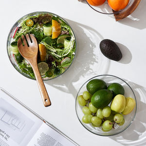 Fábrica de China, 1800ml/2800ml/3800ml, cocina, restaurante, ensaladera de cristal transparente, cuenco redondo para postres, cuencos para mezclar frutas - Product Image 4