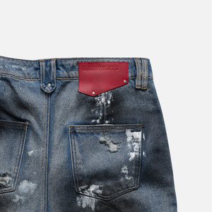 Shorts en jean gris bleu poussière No Mercy, coupe large, 100% denim, style décontracté streetwear - Product Image 5