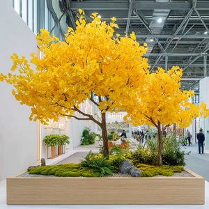 Nouvel arbre artificiel de ginkgo de 2,5 m, 2,8 m, 3,6 m de haut avec des feuilles jaunes pour la décoration intérieure et extérieure, plante en soie réaliste - Product Image 6