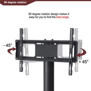 35.4 Inch Black Multi-Function DB <b>TV</b> <b>Stand</b> 360 Degree Swivel 3-Tier Height Adjustable Steel <b>Bracket</b> for LED <b>TV</b> in Office Use - Product Image 6