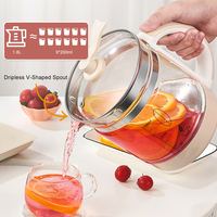 1.8L 800W 220V Corps en verre Bouilloire électrique à écran tactile Pot de cuisine pour l'eau bouillante Préservation de la santé multi-scènes pour le ménage