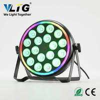 Projecteur LED VLTG 18x8W RGBW avec anneau halo RGB, télécommande DMX, éclairage de scène pour mariage et fête