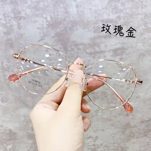 Wholesale Factory Cheap Anti Blue Light Glasses Unisex Eye Frame Optical Glasses Metal Frame Trendy Spectacle Frame