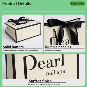 Borse di Carta di Lusso Personalizzate con Logo Stampato, Manico a Nastro e Fiocco, Consegna Diretta dalla Fabbrica - Product Image 2