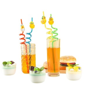 Sáng Tạo Dễ Thương Nhỏ Màu Vàng Vịt Tái Sử Dụng Xoắn Ốc Rơm Phim Hoạt Hình Tự Làm Uống Rơm Trang Trí Thanh Đảng Trang Trí Xoắn Ốc Rơm - Product Image 4