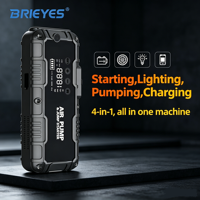 BRIEYES Démarreur de Voiture Portable 12V avec Compresseur d'Air 1600A, Booster de Batterie, Gonfleur de Pneus, Batterie Externe pour Moteurs Essence et Diesel Q29B