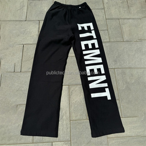 Vente en gros Logo personnalisé Joggers Hommes Pantalons de survêtement French Terry Jambe droite Cordon Polaire Coton Hommes Pantalons - Product Image 3