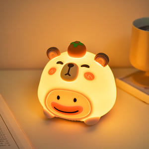 Veilleuse LED personnalisable en forme de canard pour enfants, rechargeable, en silicone, avec haut-parleur sans fil - Product Image 1