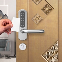 Serrure de porte électrique intelligente étanche JIXIN avec carte mémoire pour portes en acier/aluminium/bois, compatible avec l'application Tuya