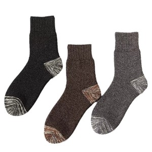 Men's Thick Cotton Crew Socks Mid Calf Warm Thermo Winter Style Black Navy Dark Gray Light Gray Coffee Size 25-27 - Product Image 5