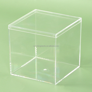 SUNSHING Square PS Plastic Food Containers <b>with</b> <b>Lids</b> <b>Clear</b> Candy Packaging <b>Box</b> Acrylic Treat Display <b>Box</b> Wedding Favor Gift <b>Box</b> - Product Image 3