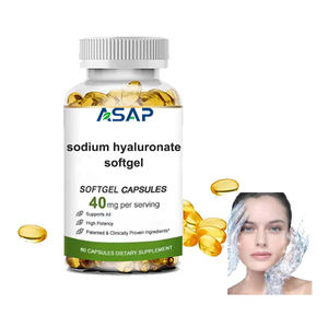 Cápsulas softgel de hialuronato de sodio de marca OEM, cápsulas blanqueadoras de piel, hialuronato de sodio Softgel - Product Image 1