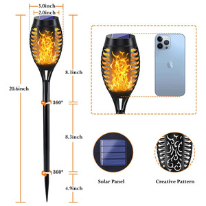 Ngoài trời không thấm nước ABS năng lượng mặt trời Vườn đèn LED <span class=keywords><strong>Torch</strong></span> ngọn lửa ánh sáng cho trang trí sân vườn - Product Image 6