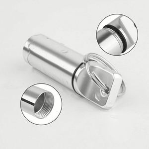 Customized Branded Metal Material Free Engraved logo Ear Plug Pill case Box with Keychain Containers - Product Image 3