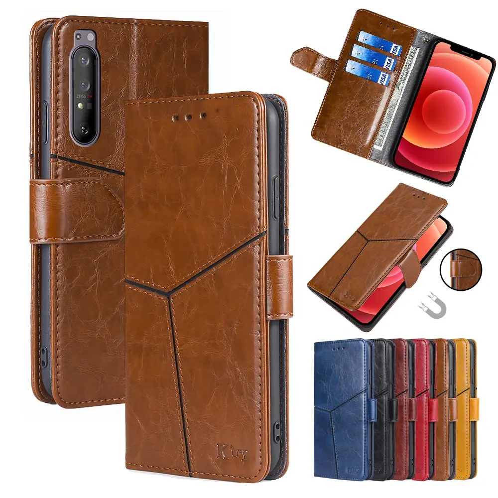 High Protect Custom Logo Leather Wallet Case For Xperia 5II 10 II PU TPU 3 In 1 Phone Cover For SONY L4/3/2/1 Z6 Z5 Flip Case